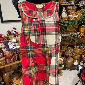 princess vera wang plaid dress NWOT Princess Vera Wang red/ivory plaid dress, sequin collar, size 13 orig  $58